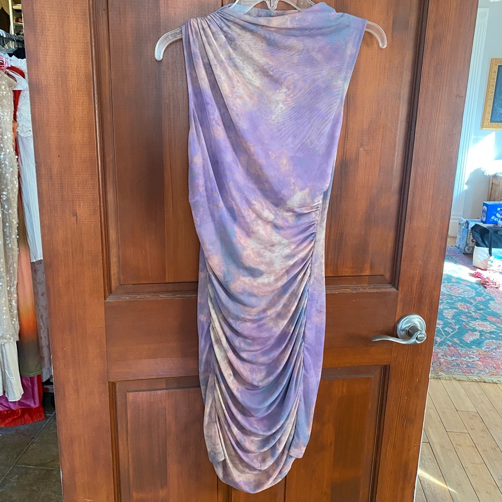 Tie dye mesh mini dress
